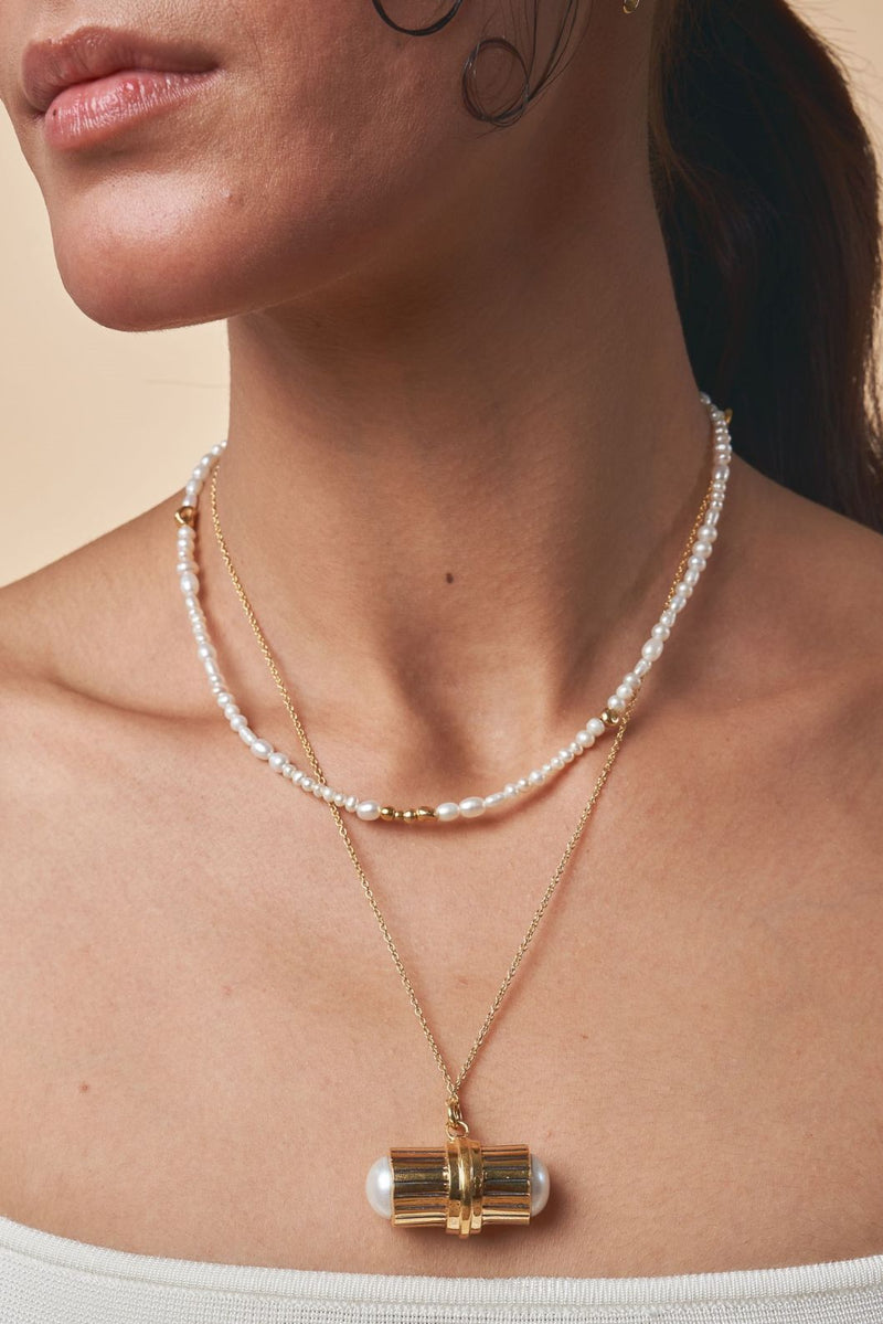 Collier ras du cou Chorus en perles biologiques, or 18 carats