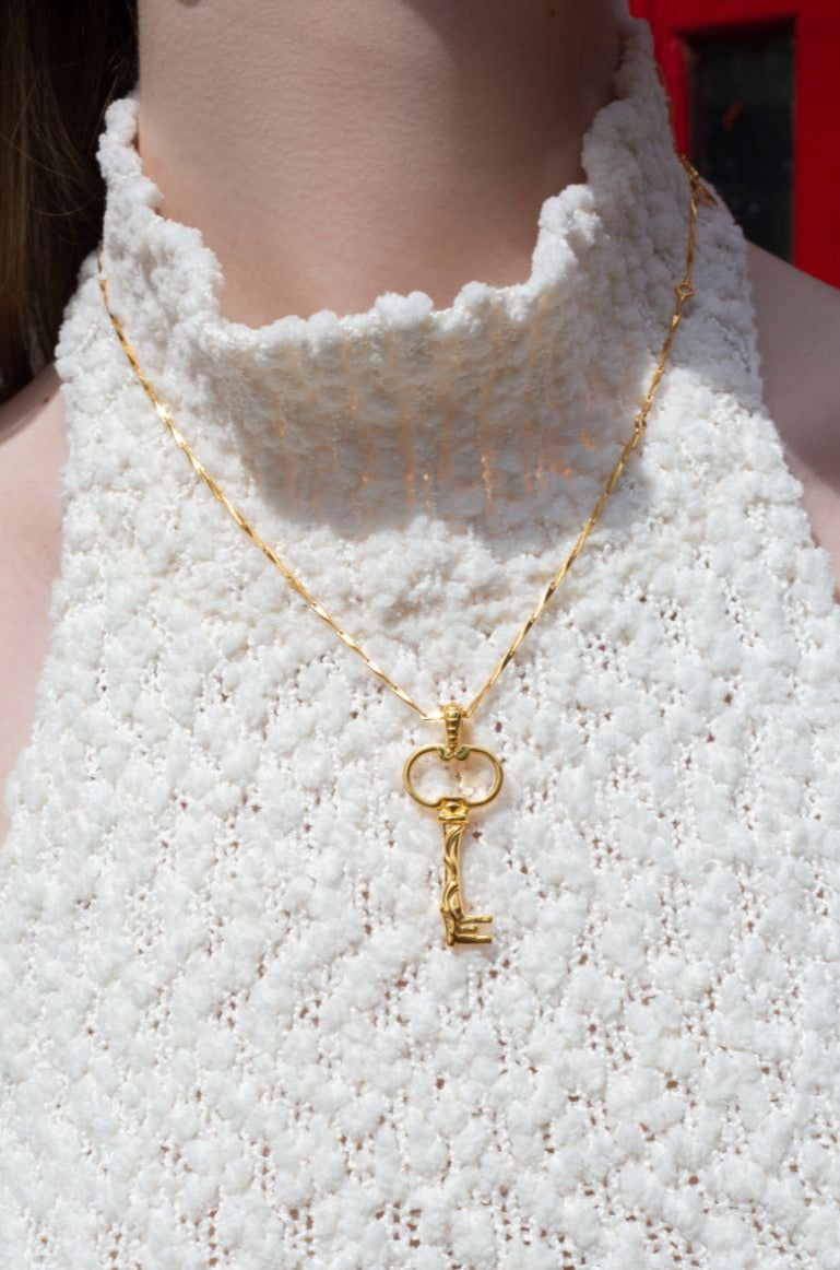 Sorceress's gold key pendant necklace Mamour Paris Jewelry