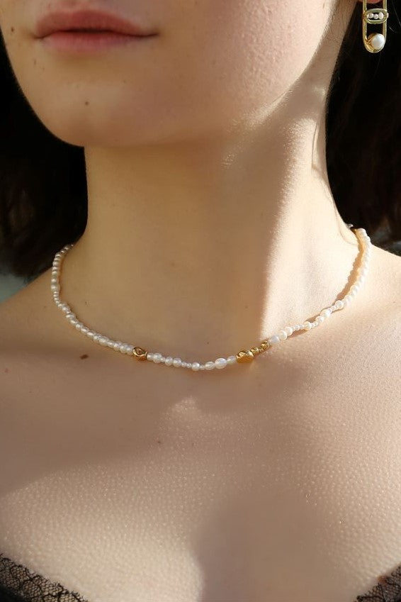 Chorus Organic Pearl Choker Necklace 18k Gold