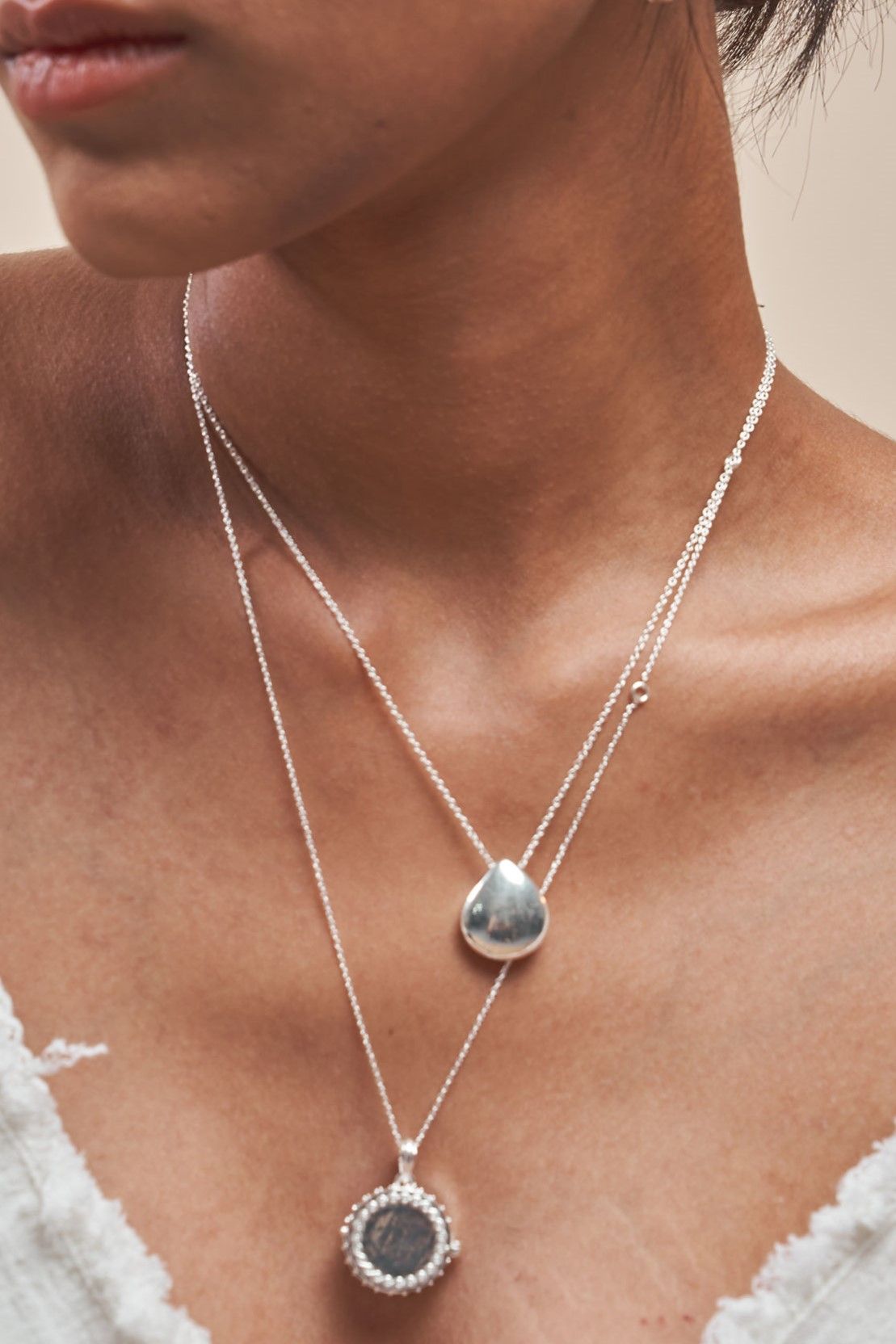 Achlys Silver Droplet Pendant Necklace Mamour Paris jewellery