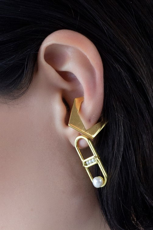 Magma Mini Gold Cuff Earrings Mamour Paris Jewelry