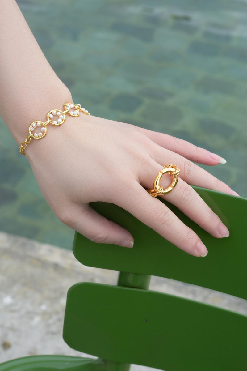 Cascade Pearl 18k Gold Bracelet Mamour Paris Jewellery