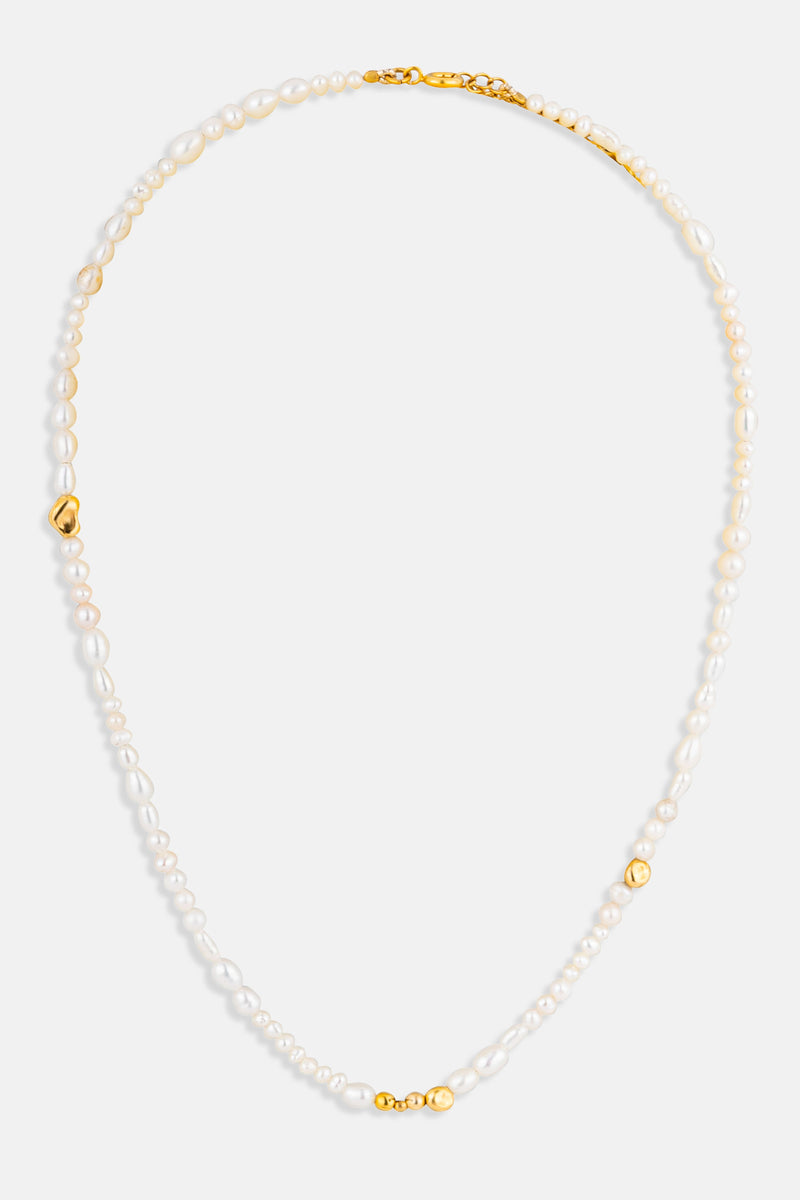 Chorus Organic Pearl Choker Necklace 18k Gold Mamour Paris Bijoux