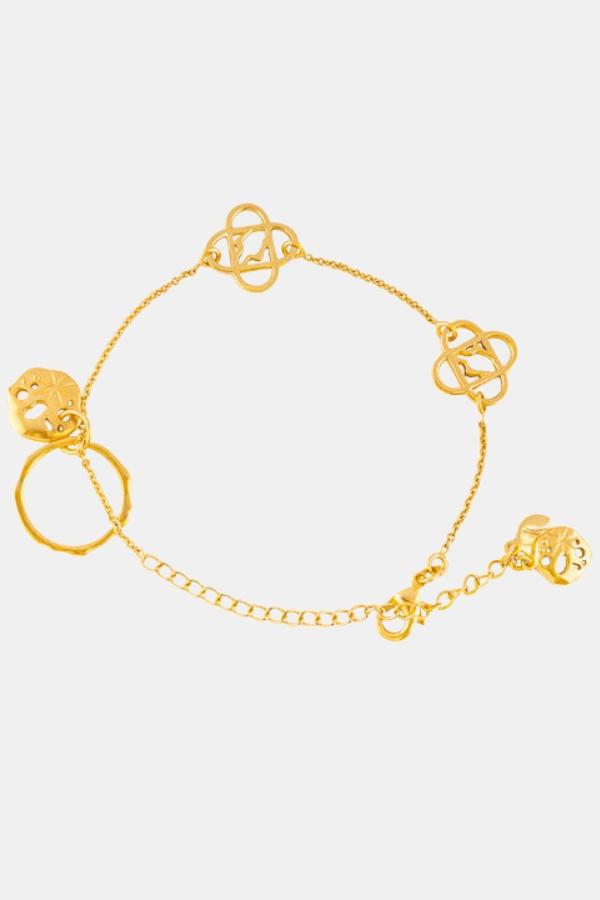Flower Charms 18k Gold Bracelet Mamour Paris Jewellery