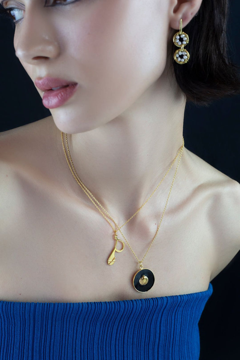 letter p necklace pendant Mamour Paris jewellery