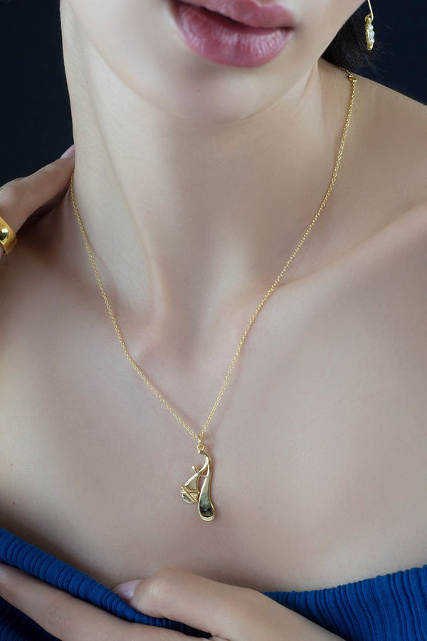 letter a necklace pendant Mamour Paris Jewellery