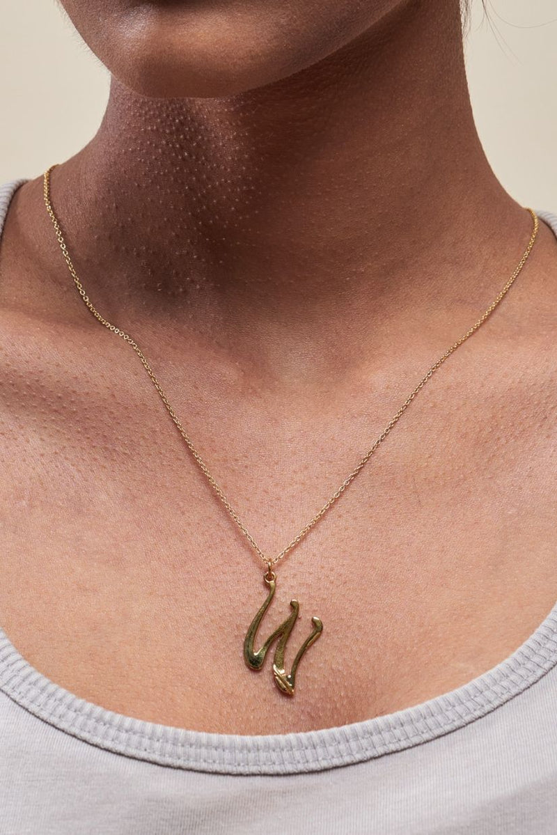 letter w necklace pendant Mamour Paris jewellery