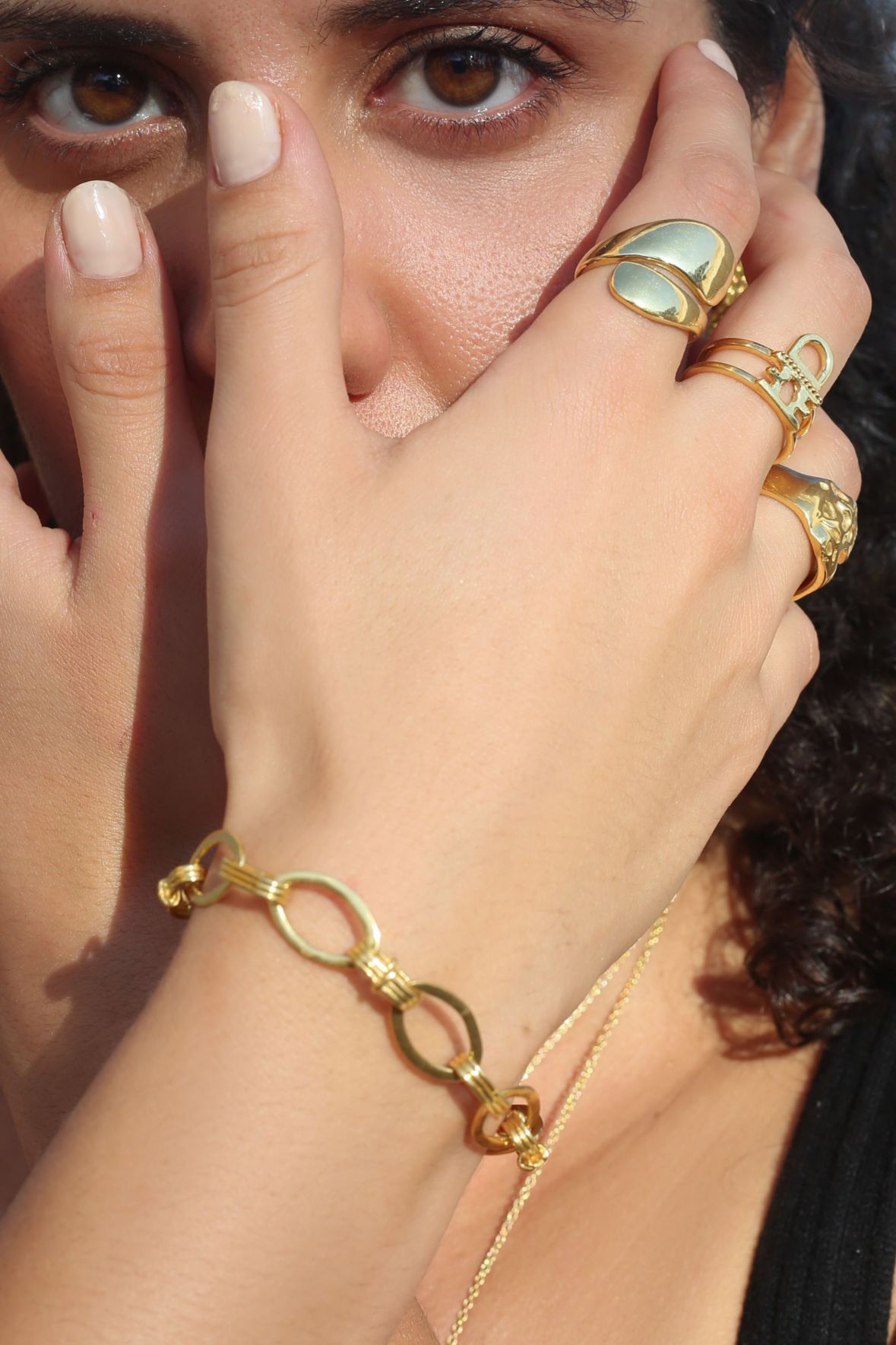 Agni Drop Gold Sculptural Open Ring Mamour Paris Jewelry