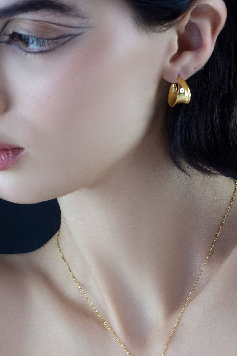 Allouette Mini Gold Hoops Earrings Mamour Paris Jewellery