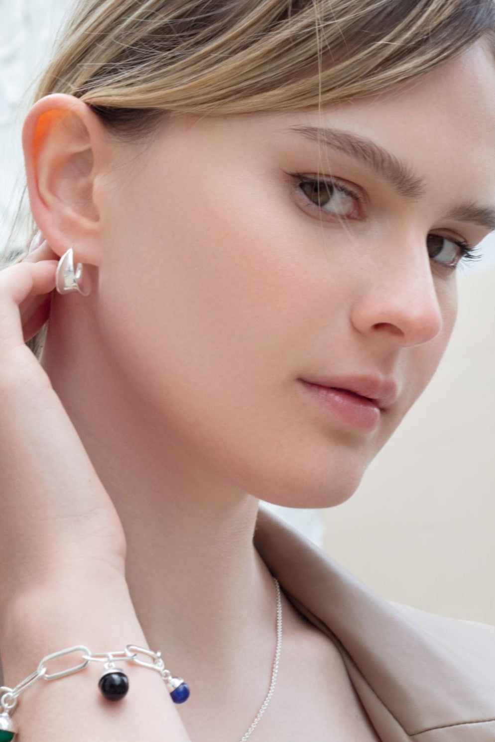 Allouette Mini Sterling Silver Hoop Earrings Mamour Paris Jewellery