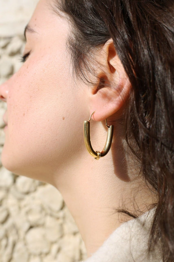 Cleopatra Medium Gold Hoop Earrings Mamour Paris Jewelry Jewellery