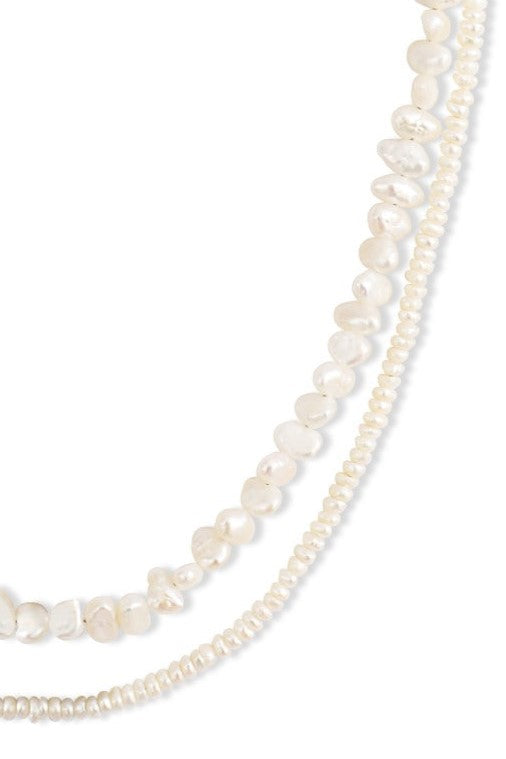 L'écume 18K Double Layer Organic Pearl Necklace Mamour Paris Jewelry