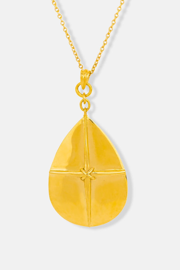 Gold Drop XL Long Chain Statement Pendant  Necklace Mamour Paris jewellery
