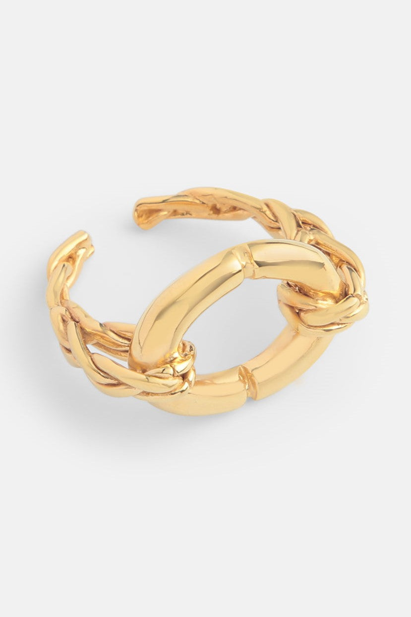 Halo Oval Braided Ring 18k gold Mamour Paris Jewelry