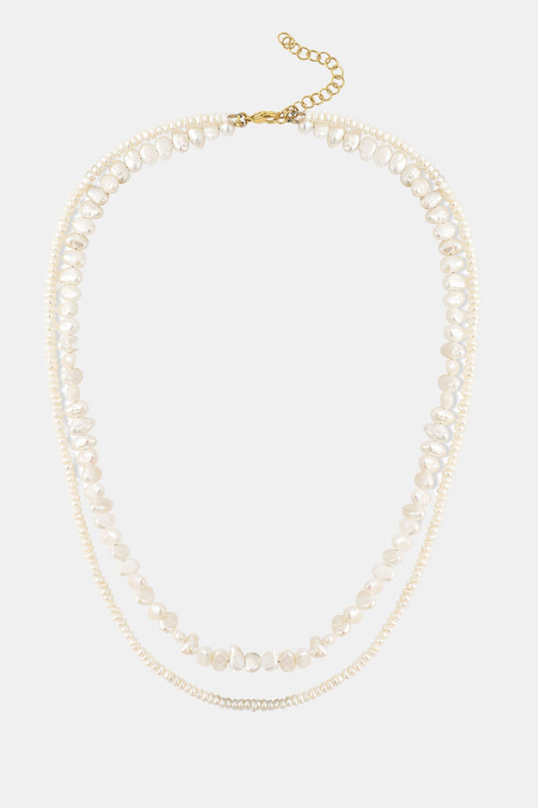 L'écume 18K Double Layer Organic Pearl Necklace Mamour Paris Jewelry