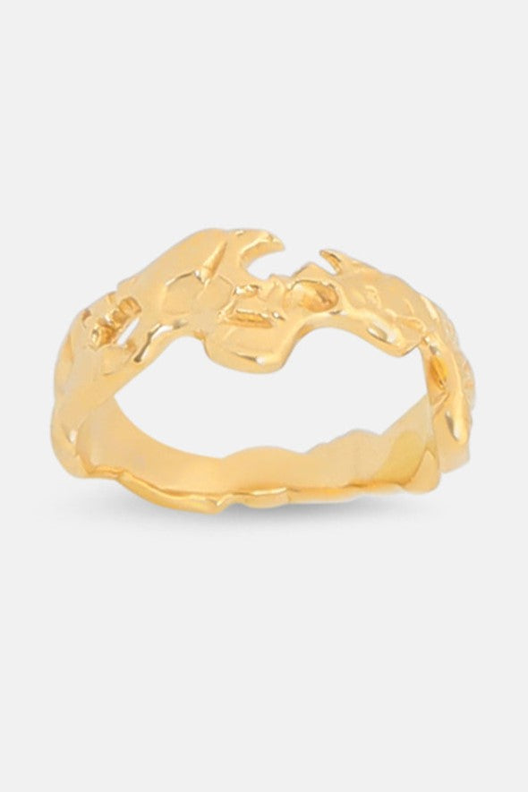 Lava Textured Gold Band Ring Mamour Paris Jewelry