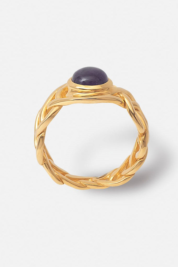 Lucille Braided Amethyst Ring Mamour Paris Jewelry 