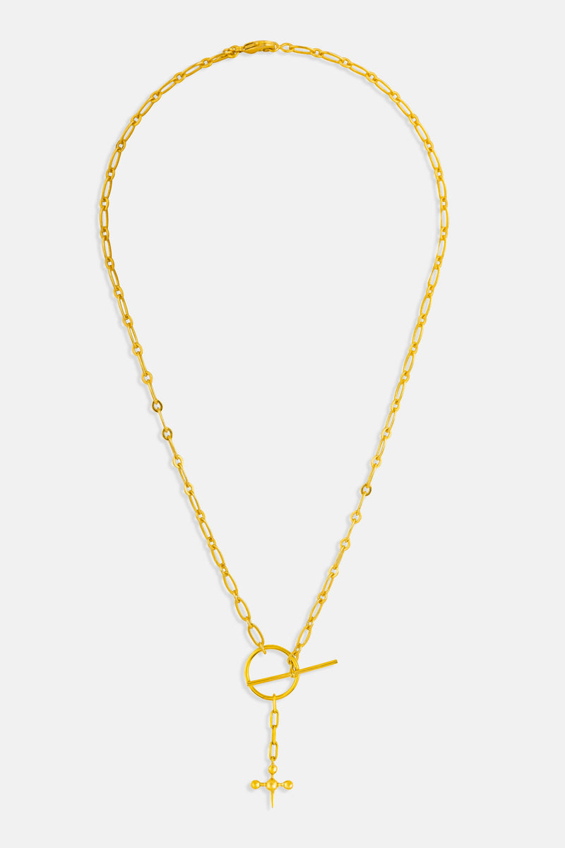 Seth mini 18k gold cross necklace with link chain Mamour Paris Jewelry