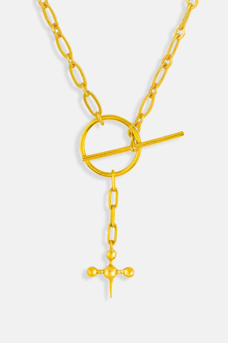 Seth mini 18k gold cross necklace with link chain Mamour Paris bijoux