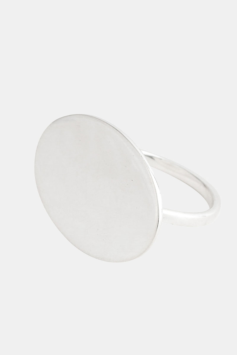 Vaayu Oval Thin Sterling Silver Signet Ring Mamour Paris Jewellery