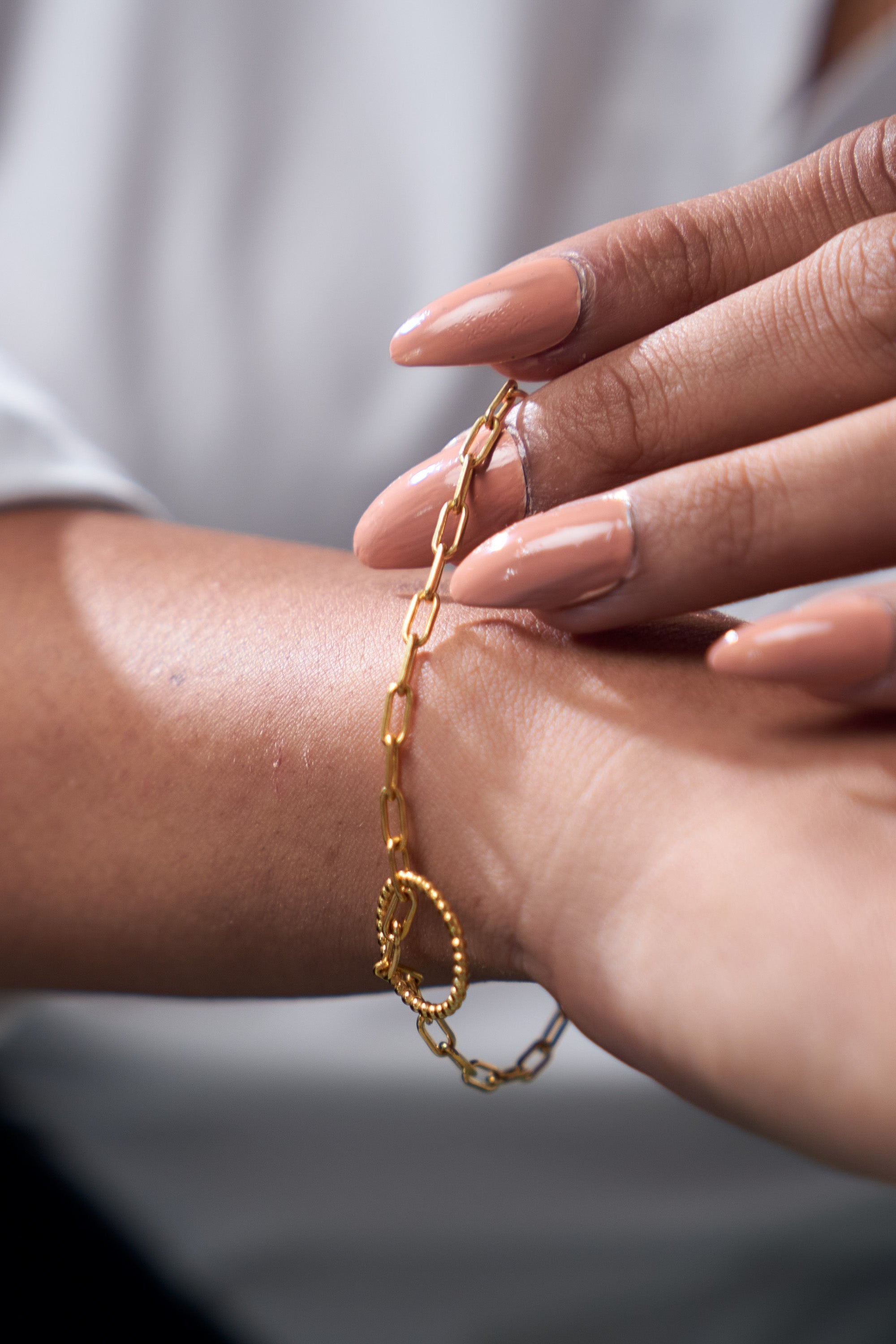 Monica Minimalist 18k Gold Link Bracelet Mamour Paris Jewelry