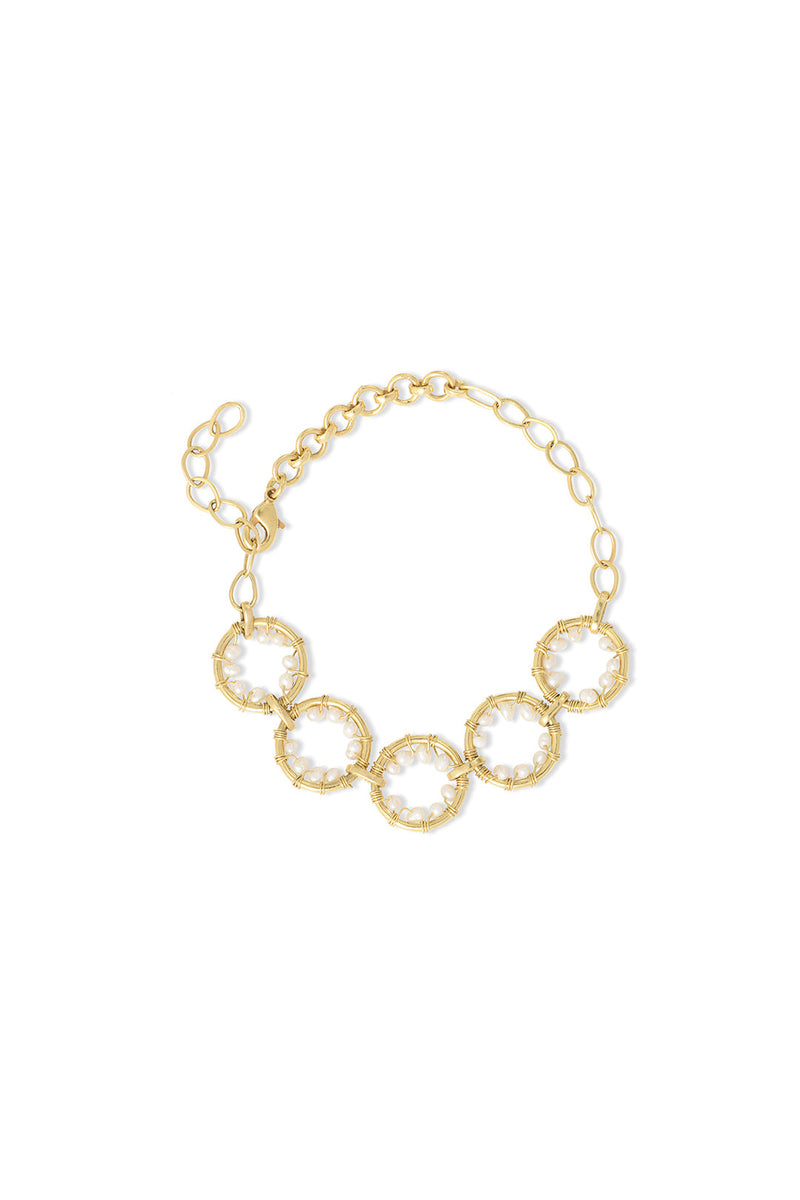 Cascade Pearl 18k Gold Bracelet Mamour Paris Jewellery