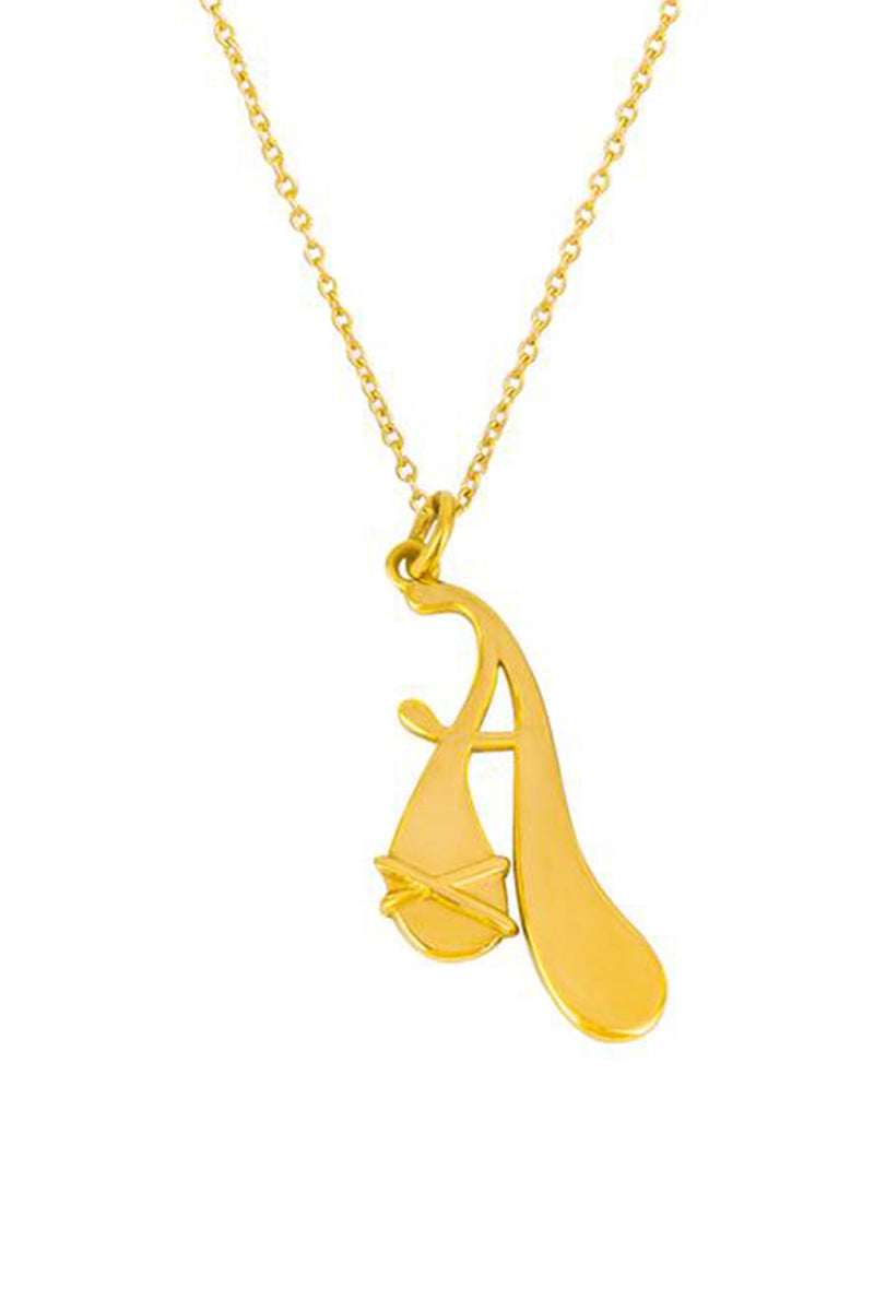 BIBA Mamour Paris Heirloom 'A' Alpha Charm Necklace 