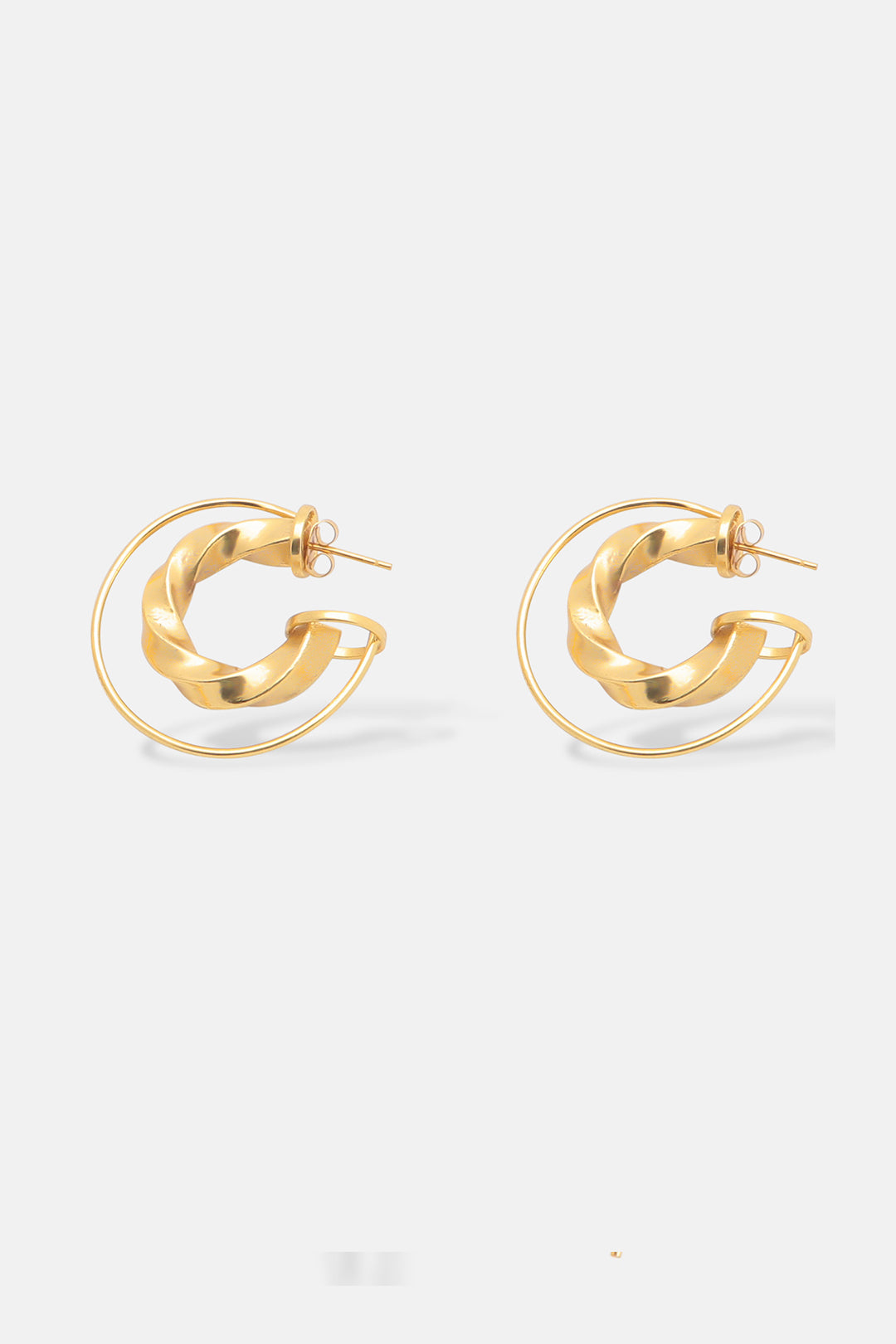 Double Orbit Sculptural Medium Hoop Earrings Mamour Paris Jewelry