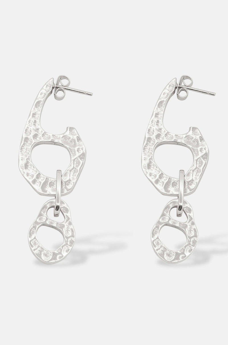 Jupiter Double Link Silver Drop Earrings Mamour Paris Jewelry