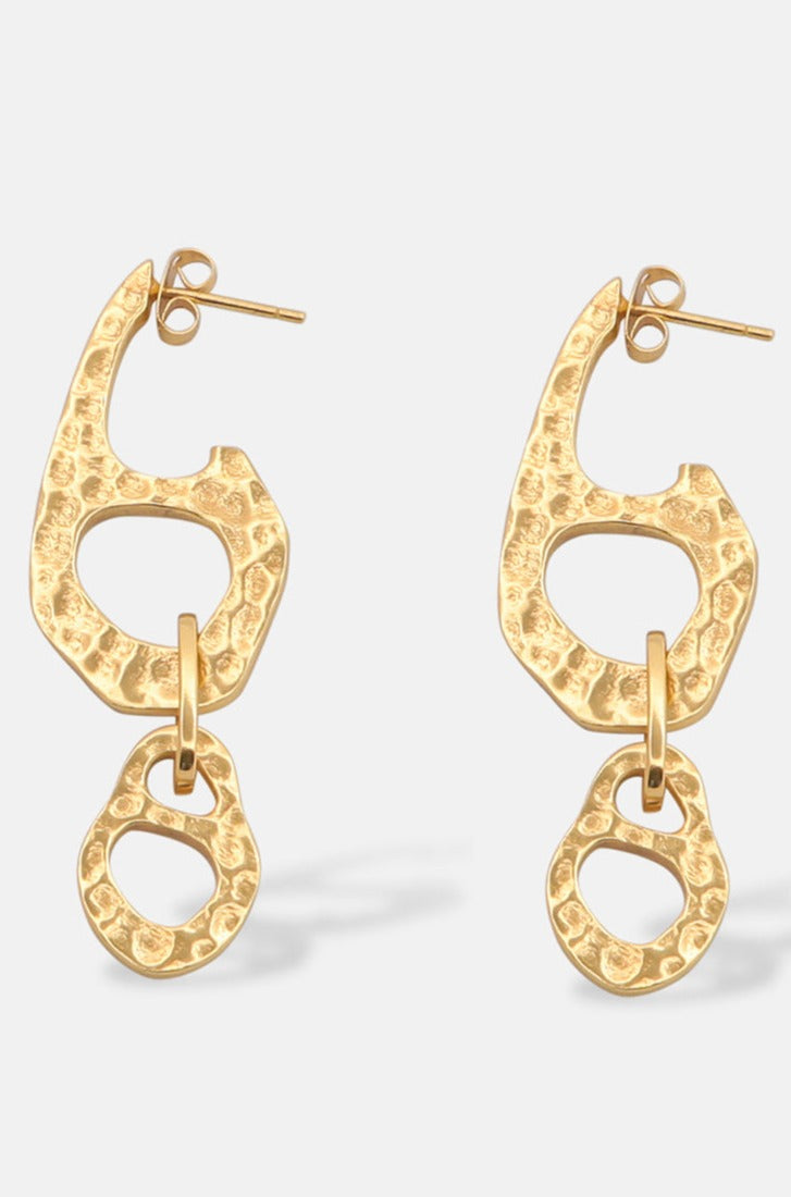 Jupiter Double Link 18k Gold Drop Earrings Mamour Paris Jewelry