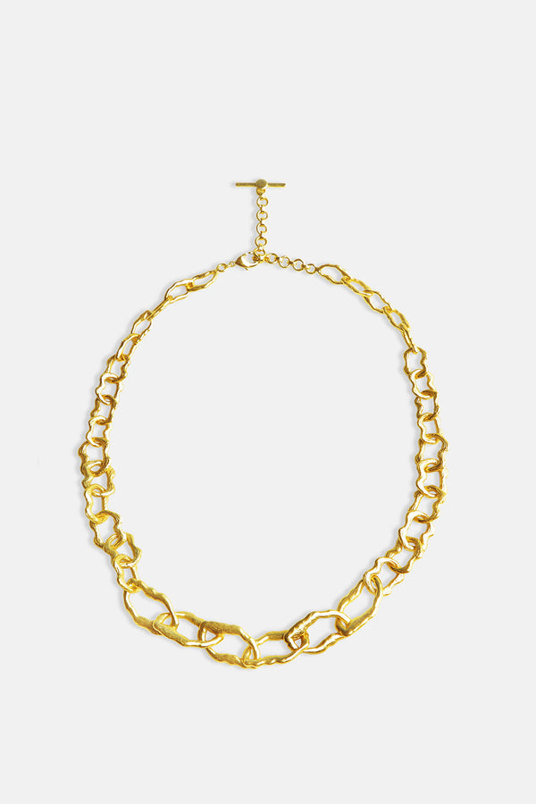 Sculptural 18K Gold Link Necklace Mamour Paris Jewelry